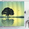 Water Reflections Sun Print Tree Shower Curtain for Bathroom