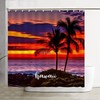 Water Repellent Hawaii City Scene Shower Curtain For Bathroom