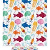 Water Resistant Fabric Shower Curtain With Colorful Fish Hook, Snail And Octopus Designs