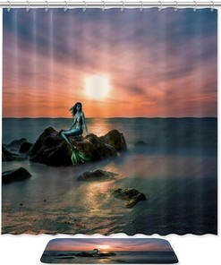 Water Resistant Mermaid Pattern Shower Curtain for Your Bathroom 