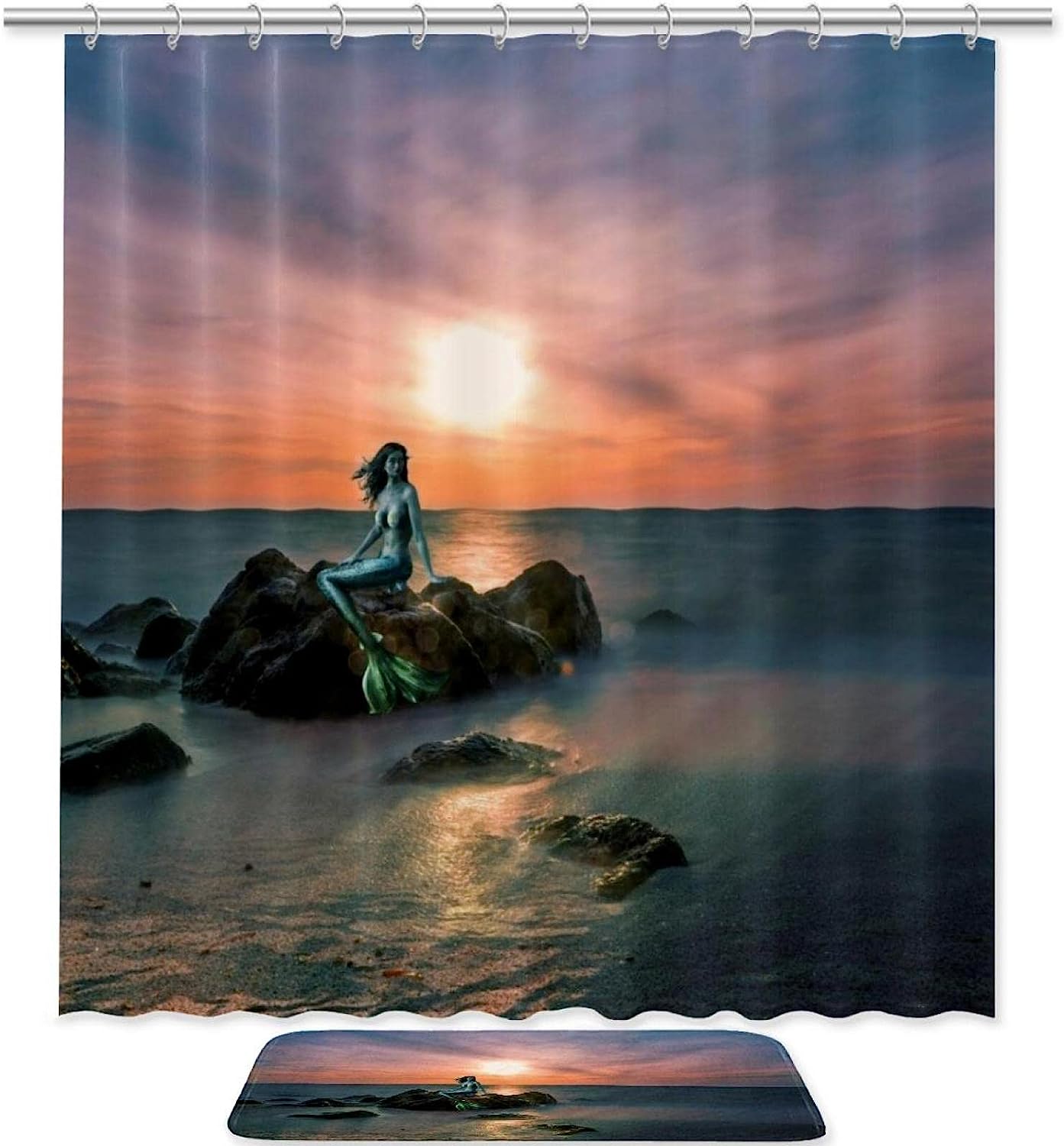 Water Resistant Mermaid Pattern Shower Curtain for Your Bathroom