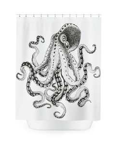 Water-Repellent Octopus Shower Curtain for the Bathroom