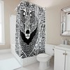 Water-Repellent Viking War Bear Fall Curtain Shower Curtain- Farmhouse White Bathroom Decor Accessory