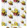 Water-Resistant Bee Shower Curtain with Seamless Design for Bathroom