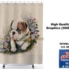 Watercolor Art Of Bulldog Puppy Bull Dog #1 On Shower Curtain