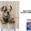 Watercolor Art Of Bulldog Puppy Bull Dog #2 On Shower Curtain