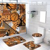 Watercolor Basketball Player Basket Creative Design Shower Curtain for Sports Fans