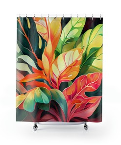 Watercolor Bliss: Tropical Floral Shower Curtain