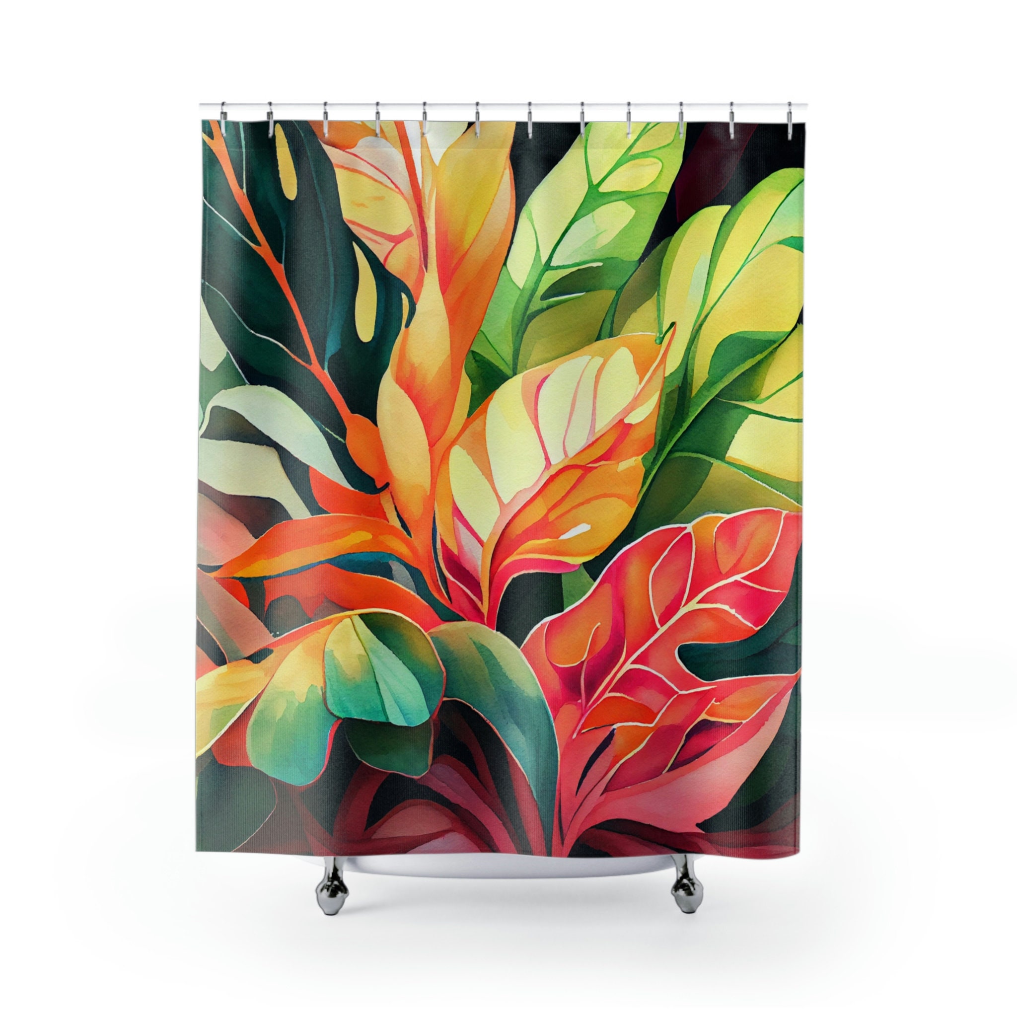 Watercolor Bliss: Tropical Floral Shower Curtain