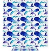 Watercolor Blue Dolphin Whale Print Shower Curtain For Bathroom Tub Set