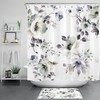 Watercolor Botanical Purple Leaf Floral Shower Curtain for a Chic and Elegant Bathroom