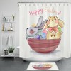 Watercolor Bunny With Easter Eggs Shower Curtain For Bathroom Decor