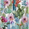 Watercolor Cactus Shower Curtain - Cacti Pattern with Western Southwestern Succulent Plant Design