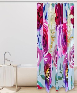 Watercolor Colored Rose Shower Curtain for an Artsy Bathroom