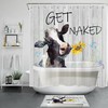 Watercolor Cow And Sunflowers Print Shower Curtain For Artistic Bathroom Decor