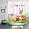 Watercolor Cute Bunny Eggs Shower Curtain For Easter Bathroom Accessories