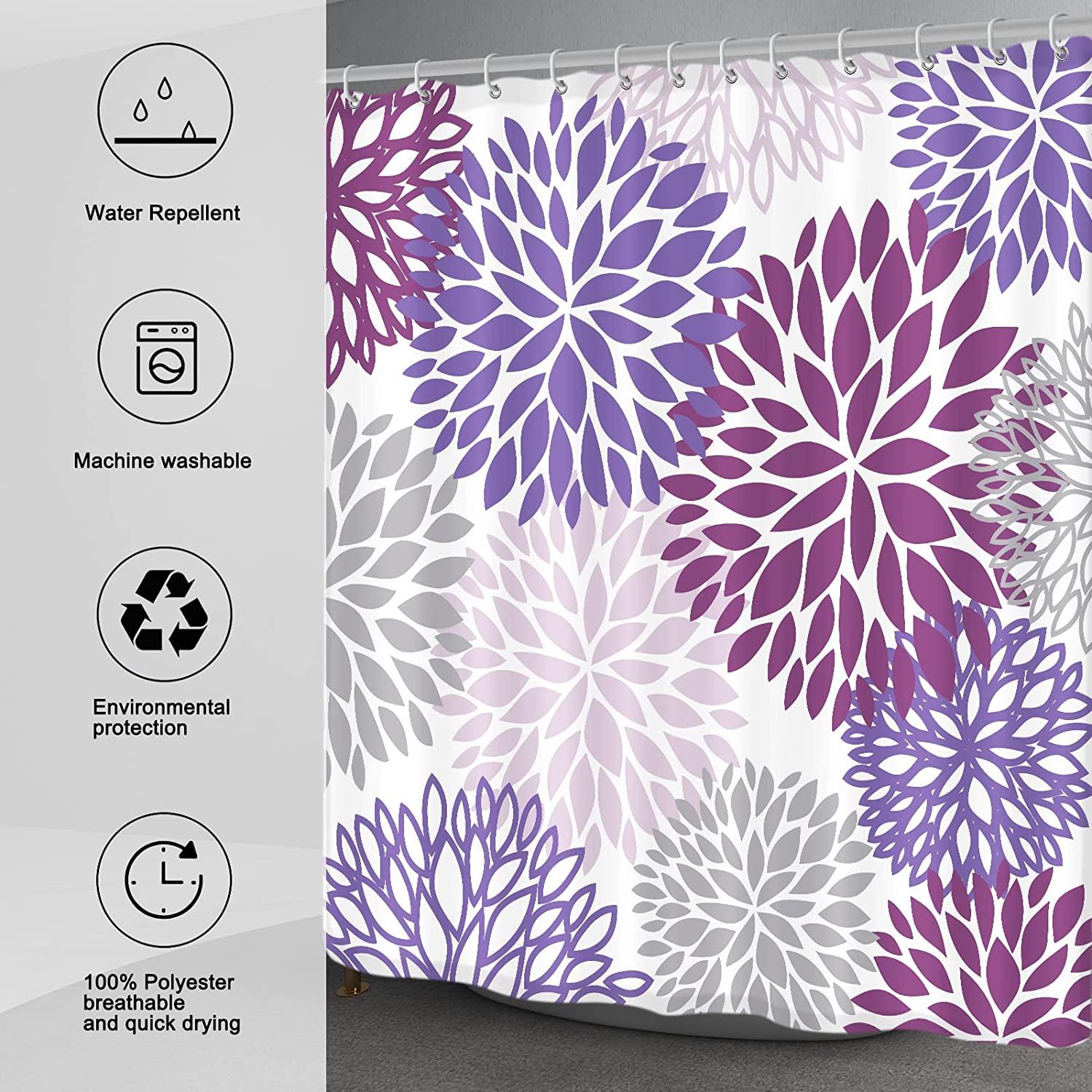 Watercolor Dahlia Shower Curtain With Floral Vibes - Image 2