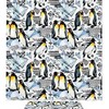 Watercolor Diamond Pattern Penguin Shower Curtain, Cute Bathroom Decor