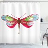 Watercolor Dragonfly Shower Curtain For Nature Inspired Bathroom Decor