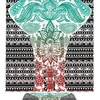 Watercolor Elephant Ethnic Mandala Shower Curtain for Boho Bathroom Decor