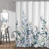 Watercolor Eucalyptus Floral Shower Curtain in Blue and Green for Bathroom Decor
