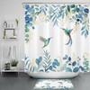 Watercolor Eucalyptus Hummingbird Shower Curtain For Bathroom Decor