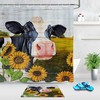 Watercolor Farm Cow Sunflowers Shower Curtain for a Rustic and Chic Bathroom