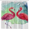 Watercolor Flamingo Bathroom Shower Curtain, Waterproof by Vantaso