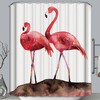 Watercolor Flamingo Shower Curtain For A Tropical Florida Bathroom