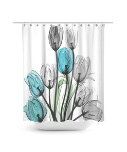 Watercolor Floral Fabric Shower Curtain For A Lovely Bathroom 