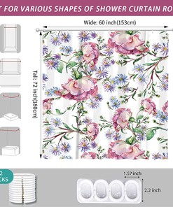 Watercolor Floral Leaves Shower Curtain in Pink and Purple for a Feminine Bathroom