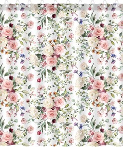 Watercolor Floral Plant Shower Curtain By Dephoto - A Serene And Refreshing Addition To Your Bathroom