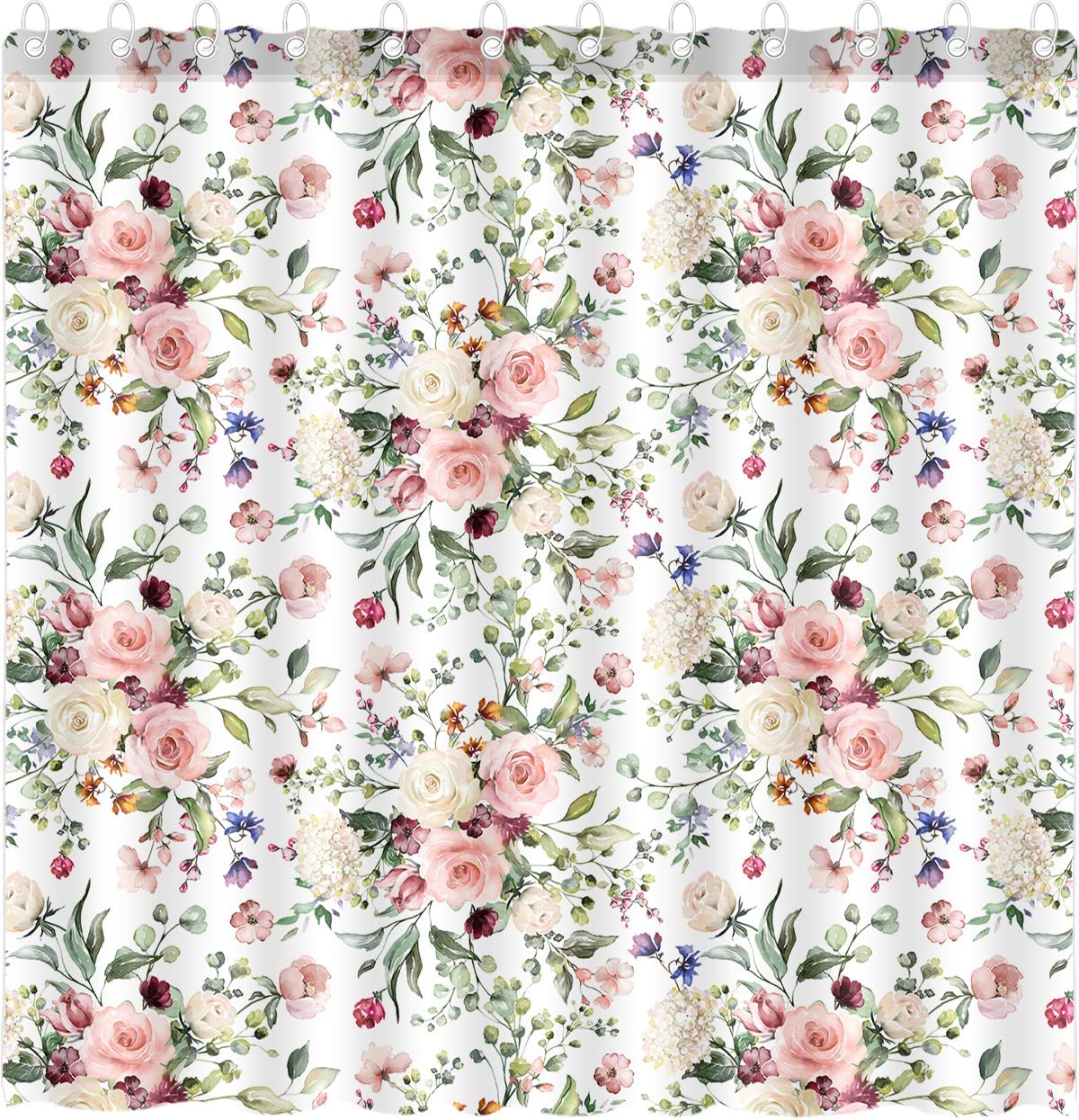 Watercolor Floral Plant Shower Curtain By Dephoto - A Serene And Refreshing Addition To Your Bathroom