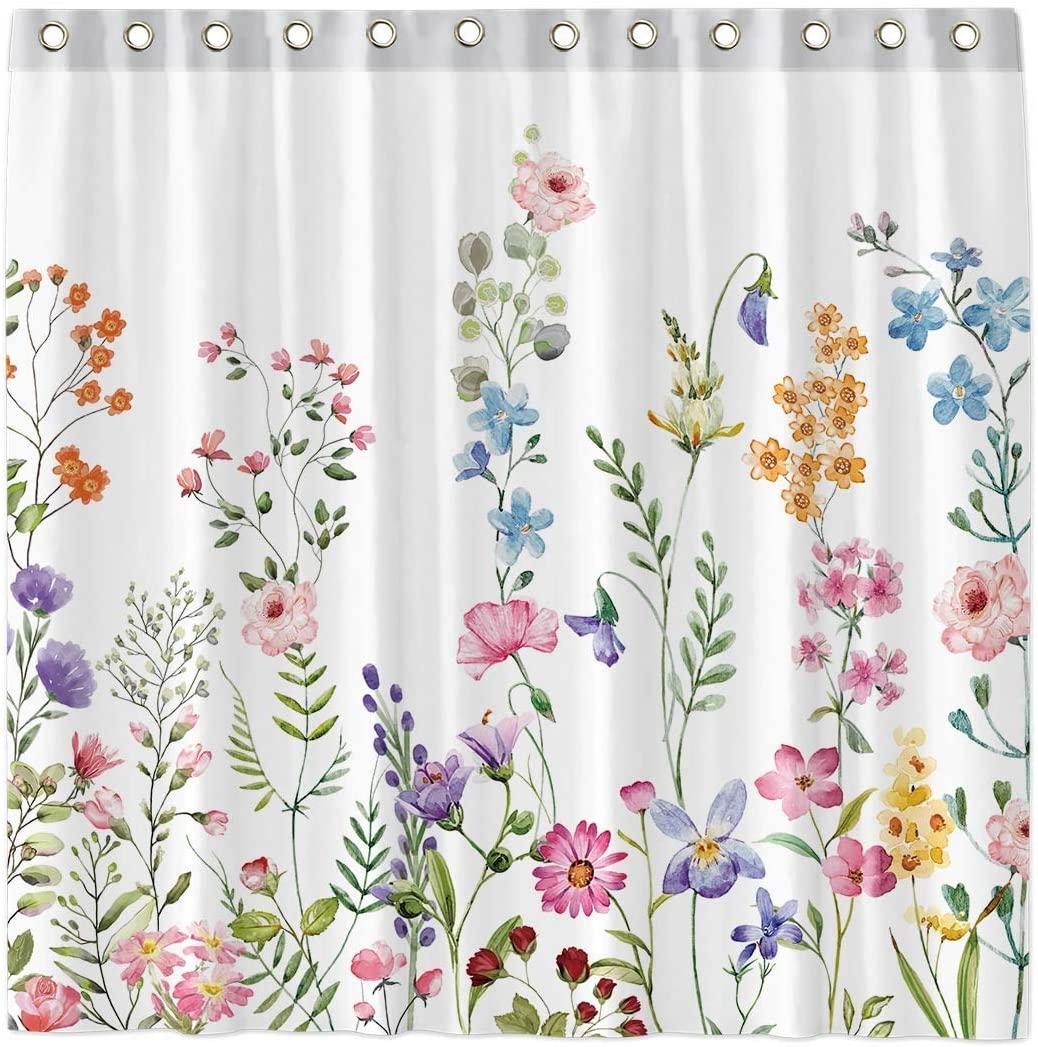 Watercolor Floral Shower Curtain Adds A Touch Of Elegance To Your Bathroom