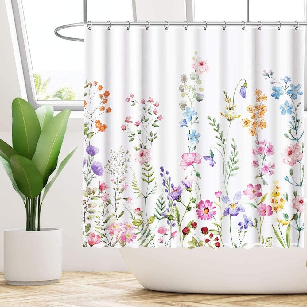 Watercolor Floral Shower Curtain Adds A Touch Of Elegance To Your Bathroom