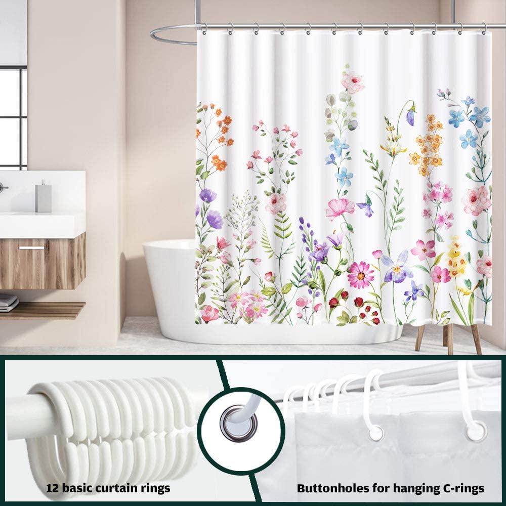 Watercolor Floral Shower Curtain Adds A Touch Of Elegance To Your Bathroom