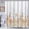 Watercolor Floral Shower Curtain Yellow And White Brown Grey Bathroom