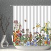 Watercolor Flower Decor Shower Curtain with Colorful Wildflowers Design