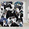 Watercolor Gamepad Shower Curtain - Red Blue White Black For Video Game Room