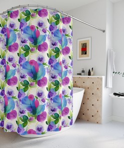 Watercolor Garden Flowers Shower Curtain to Freshen Up Your Space