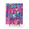 Watercolor Geometric Chevron Shower Curtain For A Colorful Bathroom