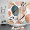 Watercolor Geometric Pattern Print Shower Curtain for Modern Art Bathroom Decor