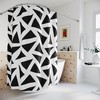 Watercolor Geometric Shower Curtain - Black Bathroom Decor With Abstract Art Design
