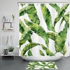 Watercolor Green Banana Leaves Shower Curtain, Refreshing and Tropical Bathroom Accessory