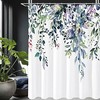 Watercolor Green Eucalyptus Shower Curtain, Floral Spring Bathroom Decor