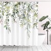 Watercolor Green Eucalyptus Shower Curtain For Modern Bathroom Decor 