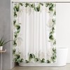 Watercolor Green Palm Tree Leaves Shower Curtain for a Relaxing and Modern Bathroom