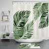 Watercolor Green Tropical Palm Leaves Shower Curtain Bathroom Accessory, Perfect for a Summer Look