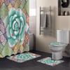 Watercolor Green Tropical Succulent Mandala Pattern At Home Shower Curtains