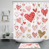 Watercolor Hand Drawn Hearts Valentine's Day Shower Curtain for Bathroom Decor